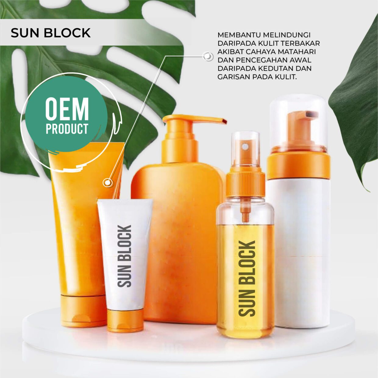 sun block - produk jenama sendiri